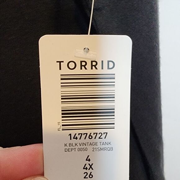 4X 26W Torrid Black Classic Fit Tank Vintage Triblend Jersey Knit Layering Crew - Picture 5 of 7